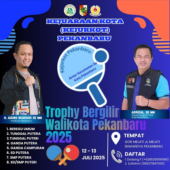 Persiapan Kejuaraan Kota Tenis Meja Piala Bergilir Walikota Pekanbaru Terus Dimatangkan