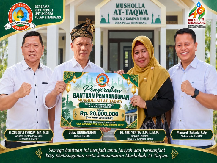 SMAN 2 Kampar Timur Bersama Forum Masyarakat Pulau Birandang Implementasikan Sikap Peduli Mayarakat Dan Masyarakat Peduli Pendidikan