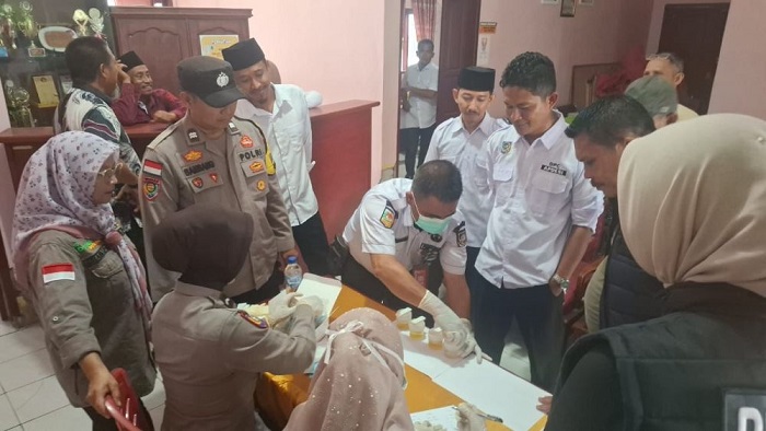 Dites Urine, Seluruh Aparatur Desa Pangkalan Nyirih  Bersih Narkoba