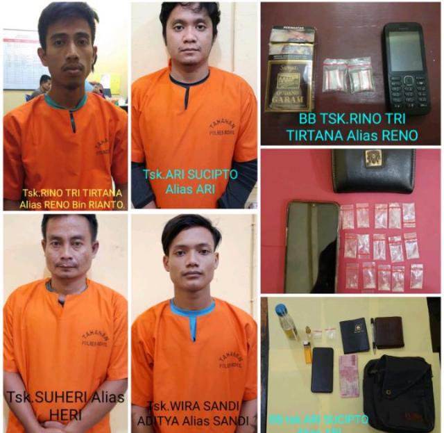 Polres Rohil Amankan Empat Orang Jaringan Pengedar Sabu