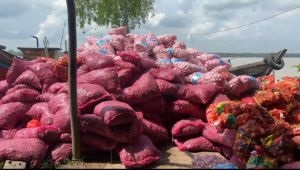 TNI  Amankan Puluhan Ton Bawang dan Cabai Diduga  Ilegal dari Kepri di Inhil