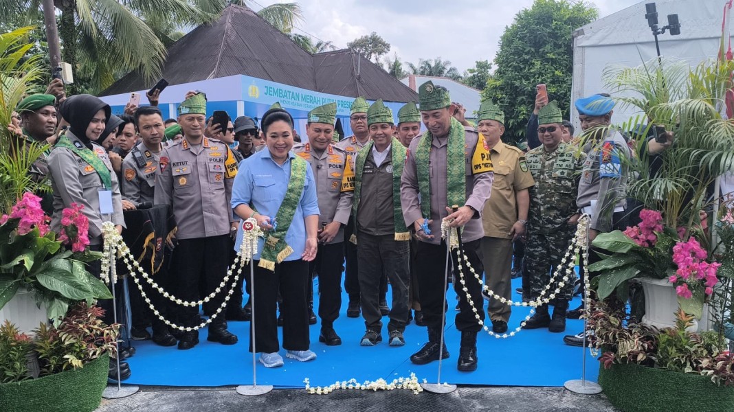 Kapolri-Titiek Soeharto Resmikan-Groundbreaking 110 Jembatan Merah Putih Presisi Riau