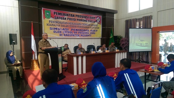 Satpol PP Meranti Latihan Simulasi Pengaman Aset dan Cegah Kejahatan