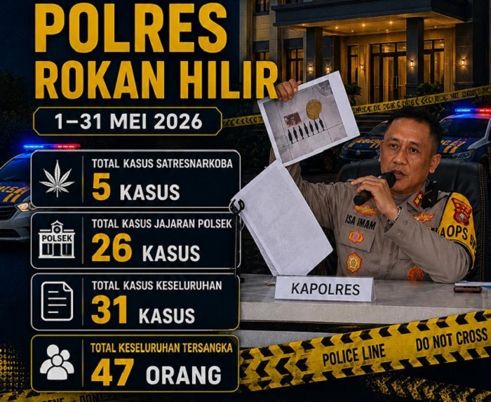 GAWAT! Dalam Sebulan, 31 Kasus Narkoba  dan 47 Tersangka Diamankan  di Rohil