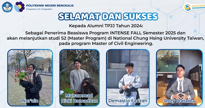 Alumni Teknik Sipil Polbeng Lolos Beasiswa INTENSE Fall Program 2025