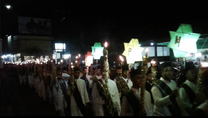 Pawai Obor Meriahkan Tahun Baru Islam di Ujungbatu