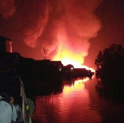 Kebakaran Hebat di Bekawan-Mandah, 50 Petak Tempat Tinggal Ludes