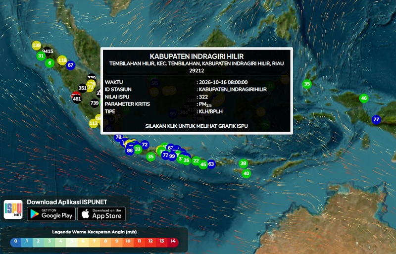PERINGATAN: Pagi Ini Kualitas Udara Kampar, Bengkalis, Inhil dan Siak Berbahaya