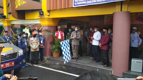 Dilepas Wako Pekanbaru, Belasan Ribun Sembako Mulai Disalurkan
