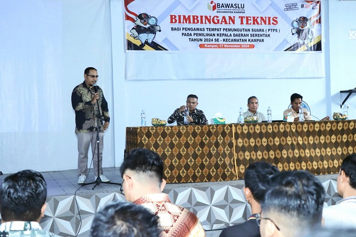Panwanslu Kecamatan Kampar Gelar Bimtek Penguatan Kapasitas Bagi Pengawas TPS Se-Kecamatan Kampar