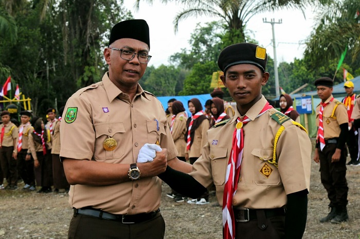 Pj Bupati Buka Kegiatan Perjusami  Kwaran Kemuning Gerakan Pramuka Inhil