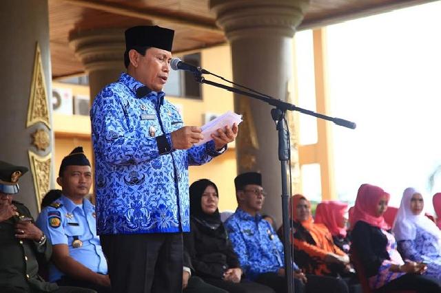 Wakil Bupati Rohul Sukiman Pimpin Upacara Harlah Pancasila