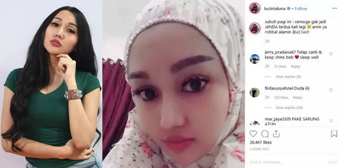 Pakai Mukena Lucinta Luna Berdoa Tak Lagi Jadi Janda