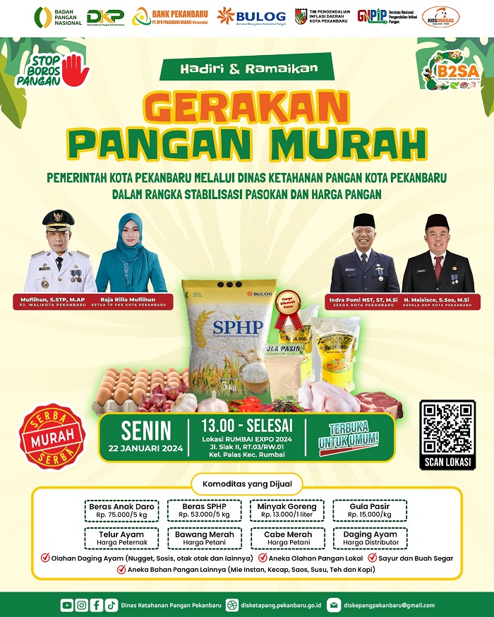 Rumbai Expo 2024, Dinas Pangan Gerakan Pangan Murah di Siak II Palas