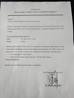 Terus Berkerumun Saat Pendemi Covid -19, Satpol PP Rohul Diingatkan Tutup Kafe Remang-Remang