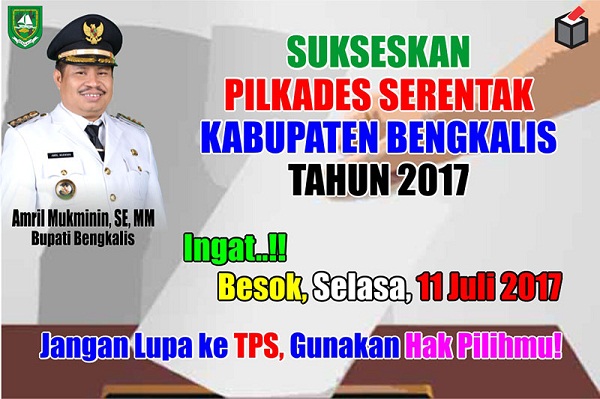 HARI INI PILKADES SERENTAK 93 DESA , Ini Pesan Bupati Bengkalis