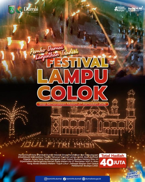 Pemko Dumai Lanjutkan Tradisi, Festival Lampu Colok Siap Semarakkan Malam 27 Ramadan 2026