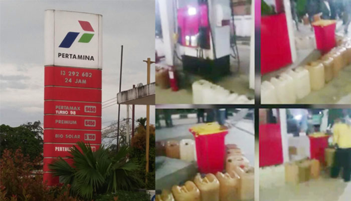 BANDEL...Pertamina Stop Pasokan BBM ke SPBU Keritang Hulu-Inhil