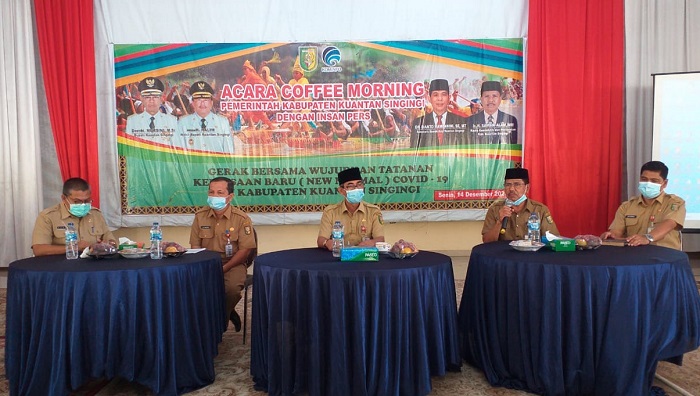 Pemkab Kuansing Coffee Morning Bersama Insan pers di Pendopo Rumdis Bupati 