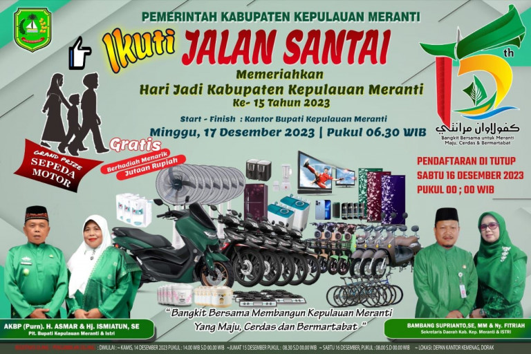 Sempena Hari Jadi Kepulauan Meranti Ke 15, Pemkab Gelar Jalan Sehat Berhadiah