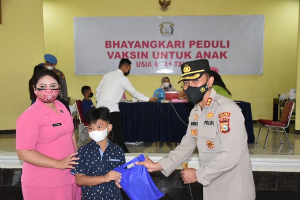 Bhayangkari Cabang Kuansing Gelar  Vaksinasi untuk Putra - Putri Umur 6 sampai 12 Tahun