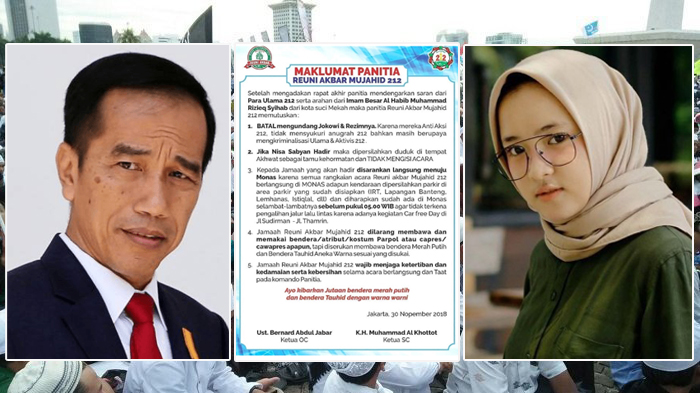 Ada Nama Jokowi dan Nisa Sabyan di Maklumat 212, Ini Isi Lengkapnya...