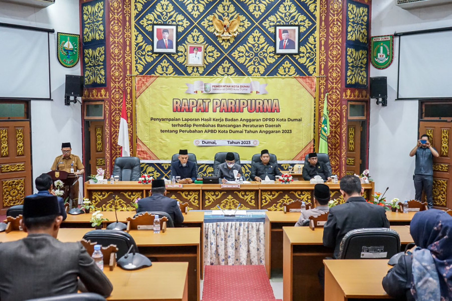 DPRD Kota Dumai Sahkan APBD Perubahan Kota Dumai tahun 2023 Dalam Rapat Paripurna Yang Turut Dihadiri Oleh Wali Kota Dumai