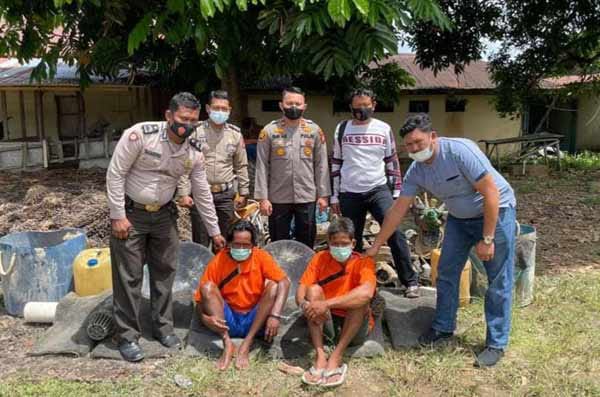 Polres Inhu Tangkap Dua Pelaku PETI di Sungai Indragiri
