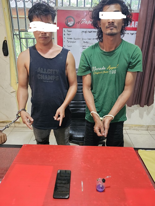 Polres Kuansing  Amankan Dua Pelaku Tindak Pidana Sabu, Seberat 1.14 Gram di Pangean
