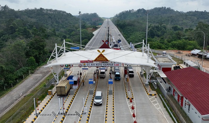 Trafik Lalu Lintas Kendaraan di Tol  Permai dan XIII Koto Kampar Masih Normal