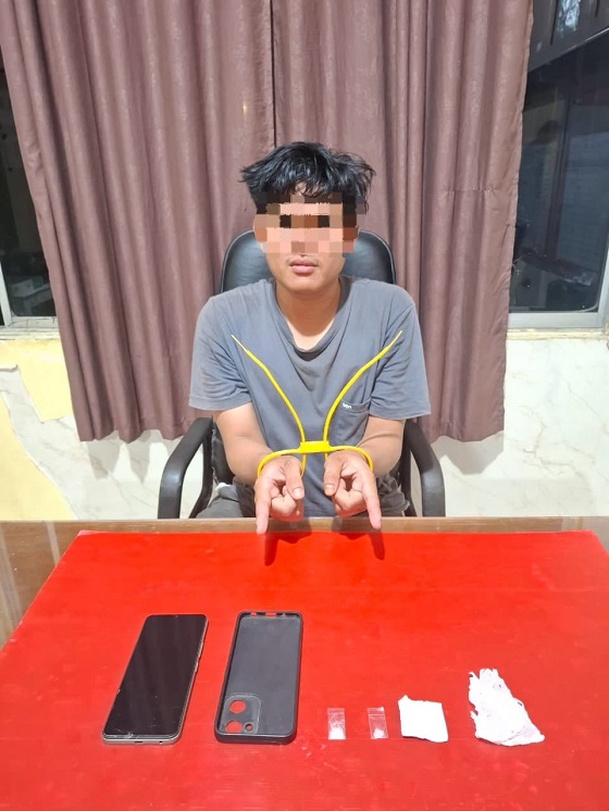 Tim Mata Elang Polres Kuansing Tangkap Kurir Sabu di Perkebunan Sawit Desa Muara Bahan