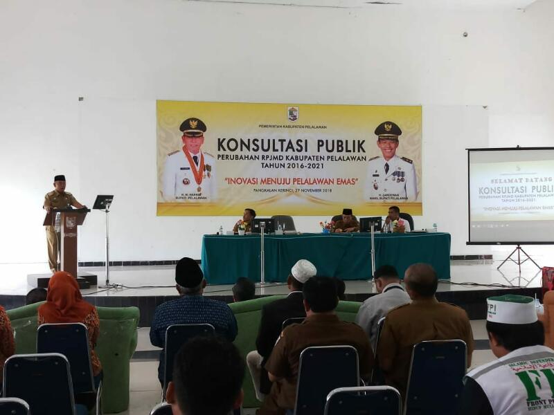 Akomodir Kebijakan  Pemerintah Pusat, Pemkab Pelalawan Gelar Konsultasi Publik Revisi RPJMD Tahun 2016-2021