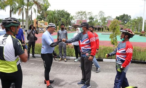 Sambut  Kapolda Riau Gowes di Siak, Bupati Alfedri Paparkan Agenda Wisata Kabupaten Siak 