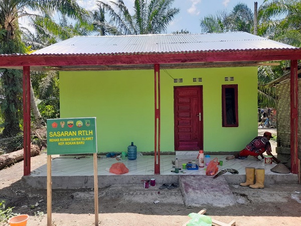 Rehabilitasi RTLH Program TMMD Rohil di Kepenghulua Rokan Baru Sudah Finishing