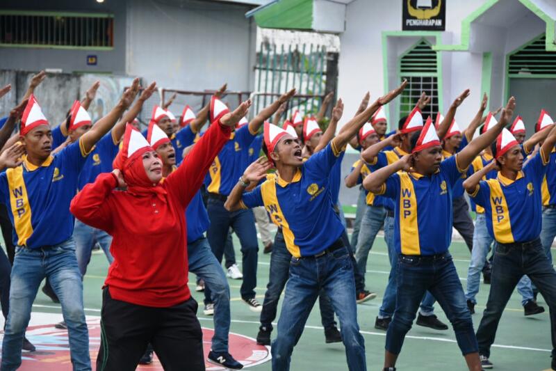 120 Warga Binaan Lapas Bengkalis Ikut  Ajang The Poco-Poco Dance Guines World Record 2018