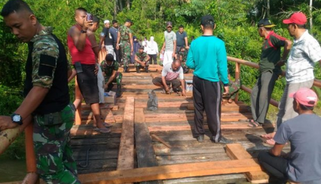 TERIMA KASIH TNI, Jembatan Rusak di Salo Timur Sekarang Keren dan Sudah Bisa Dilalui Kembali