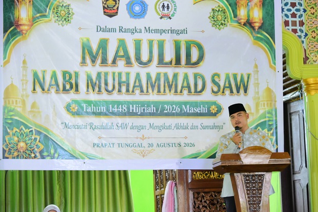 Peringati Maulid Nabi di Perapat Tunggal, GOW Bengkalis Hadirkan Tausiah dan Bazar Amal
