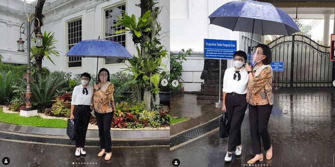 Sepayung Berdua Sri Mulyani-Retno Marsudi, 43 Tahun Lalu Satu SMA Kini Satu Kabinet