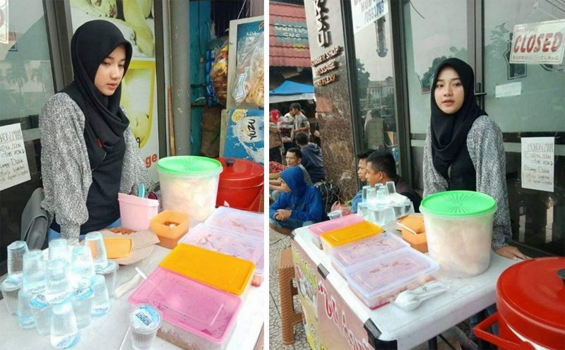 JANGAN GAGAL FOKUS... Yang Jualan Cantik Banget, Pelanggan Antre Pesan Nasi Uduk, 'yang Beli Mas-mas Semua'