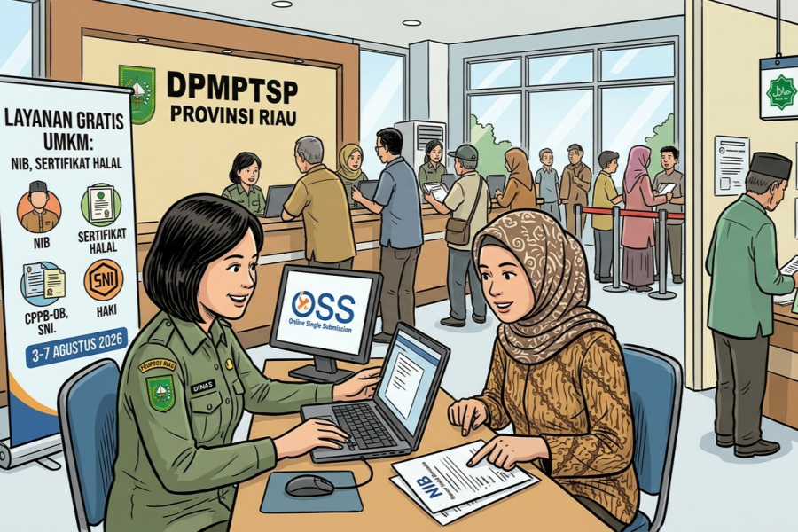 Ini Persyaratan Lengkap Mengurus NIB hingga Sertifikat Halal Gratis 3-7 Agustus di DPMPTSP Riau