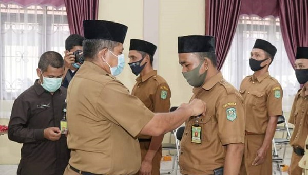 Bupati Siak kukuhkan Forum Kadus se-Kecamatan Bungaraya  dengan Protokol Kesehatan