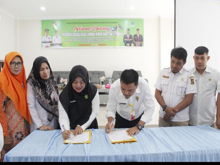 GOW Kab. Kampar Tandatangani MoU Dengan Dinas Perpustakaan Dan Arsip Kab. Kampar