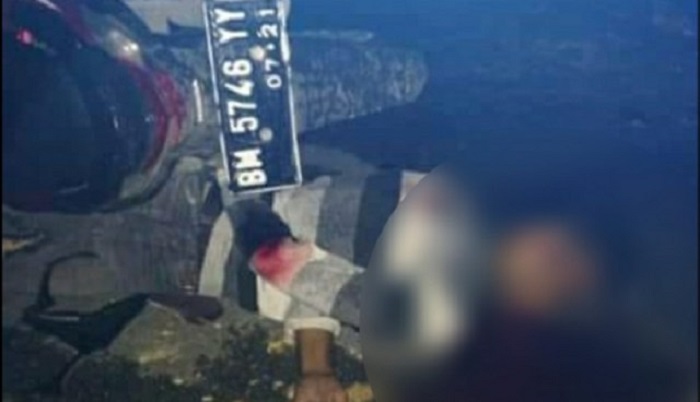 NAHAS...Jalan Lintas Buatan-Siak Kembali 'Makan' Korban, Pengendara Honda Beat Terjatuh dan Tewas Mengenaskan