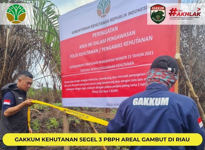 Karhutla di Riau, Ditjen Gakkum  Segel 3 Izin Perusahaan Kehutanan di Riau