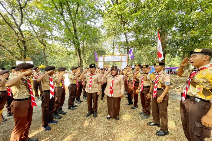 Plt Bupati Meranti Asmar  Tinjau Kontingen Pramuka Meranti di Raimuna Nasional Cibubur