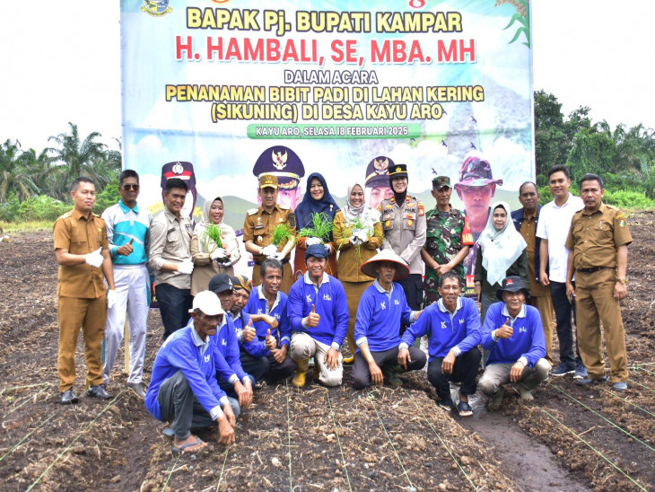 Pj Bupati Kampar Hambali Tanam Padi Di Desa Kayu Aro Kampar Utara.