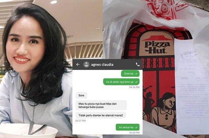 Bikin Haru, Ini Kisah Wanita Cantik Agnes Claudia yang Beragama Katolik Belikan Pizza Buat Driver Ojol Buka Puasa