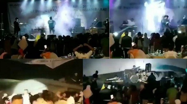 VIDEO Detik-detik Panggung Grup Band Seventeen Rubuh  Dihantam Tsunami