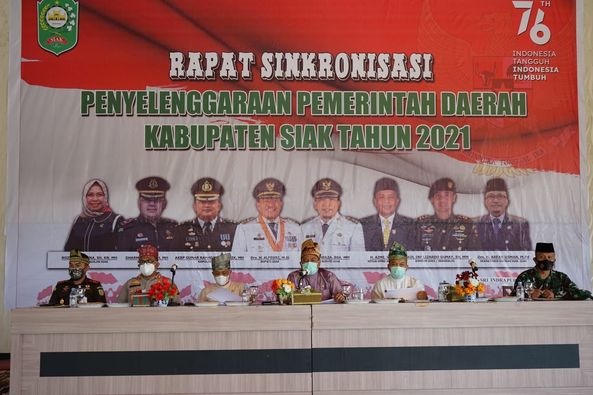 Bupati Siak  Utamakan Prokes Dalam pelaksanaan HUT Kemerdekaan RI Tahun 2021
