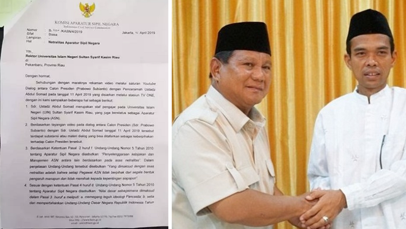 Dukung Prabowo, Rektor UIN Suska Riau Bantah Ustadz Somad Dipecat dari ASN, Ini Penjelasannya